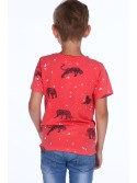 Coral tiger-print T-shirt for boys NDZ4504 - Online store - Boutique